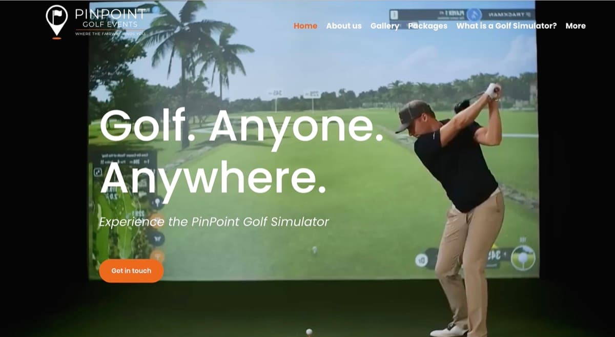 Pinpoint Golf Events website